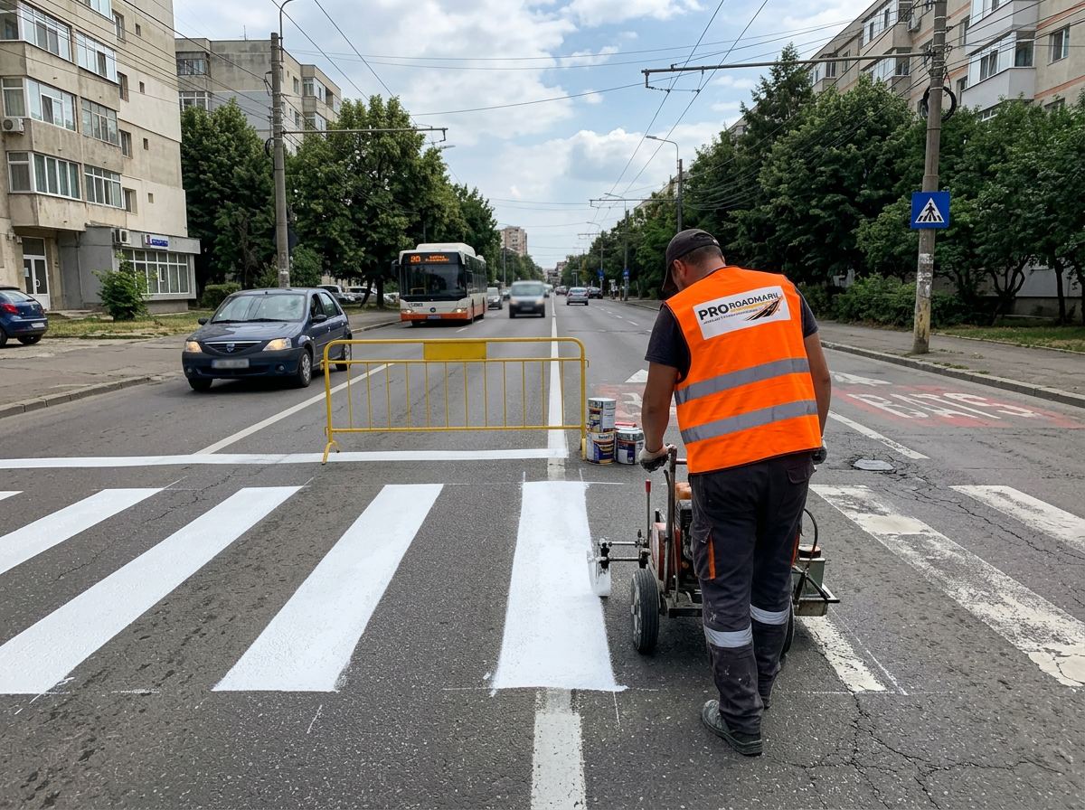 Realizare marcaje rutiere în mediul urban